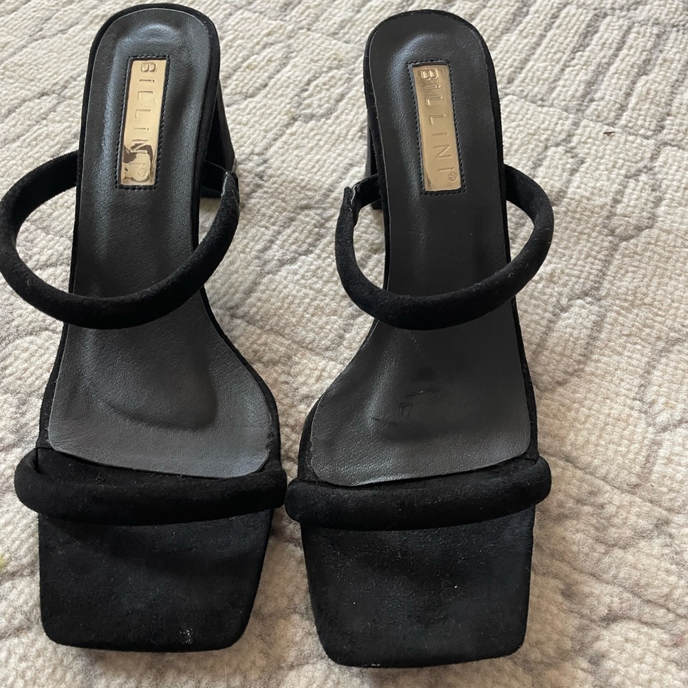 Billini black step strap suede heel - great condition.